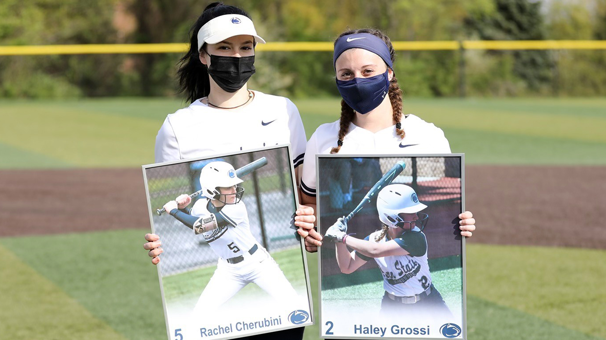 Rachel Cherubini and Haley Grossi on Senior Day