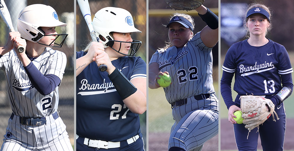 Brandywine softball all-Americans Kaylee Mushinski, Payton Landis, Crystal Cassario and Maddie DeFazio