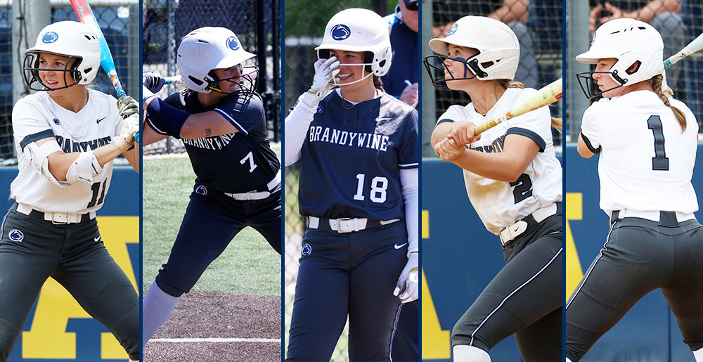 five softball players 