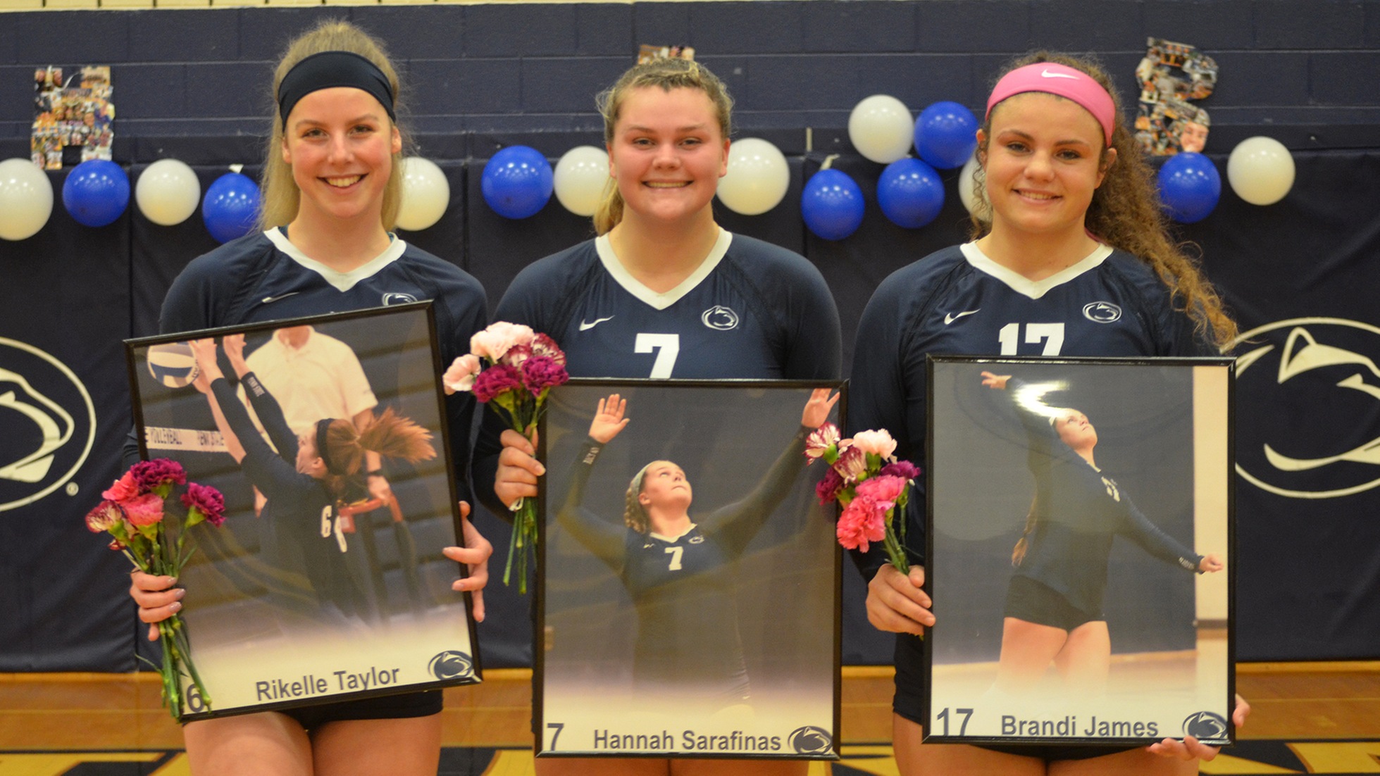 Seniors Rikelle Taylor, Hannah Sarafinas and Brandi James